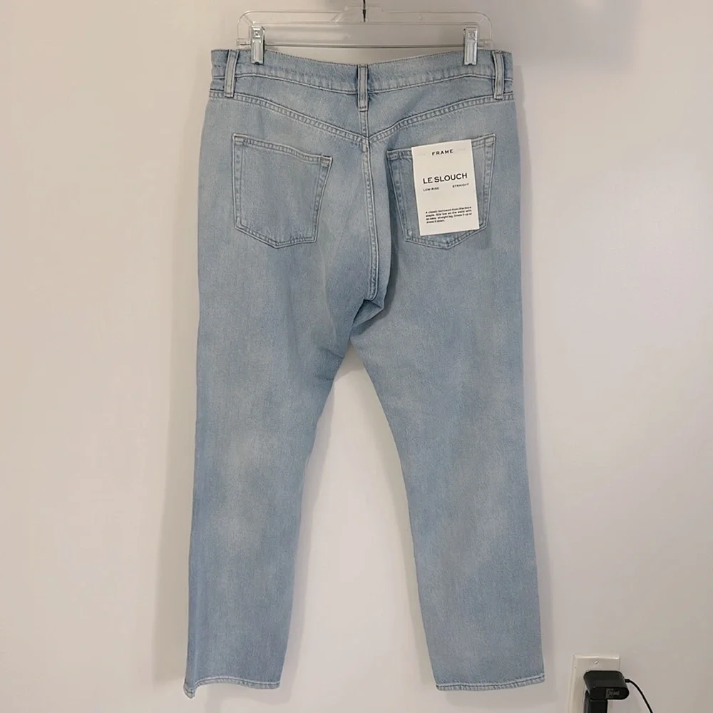 Frame Le Slouch Distressed Low Rise Straight Jeans